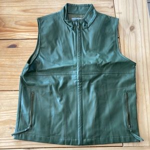 AZ Arizona Retro green moto vegan leather vest